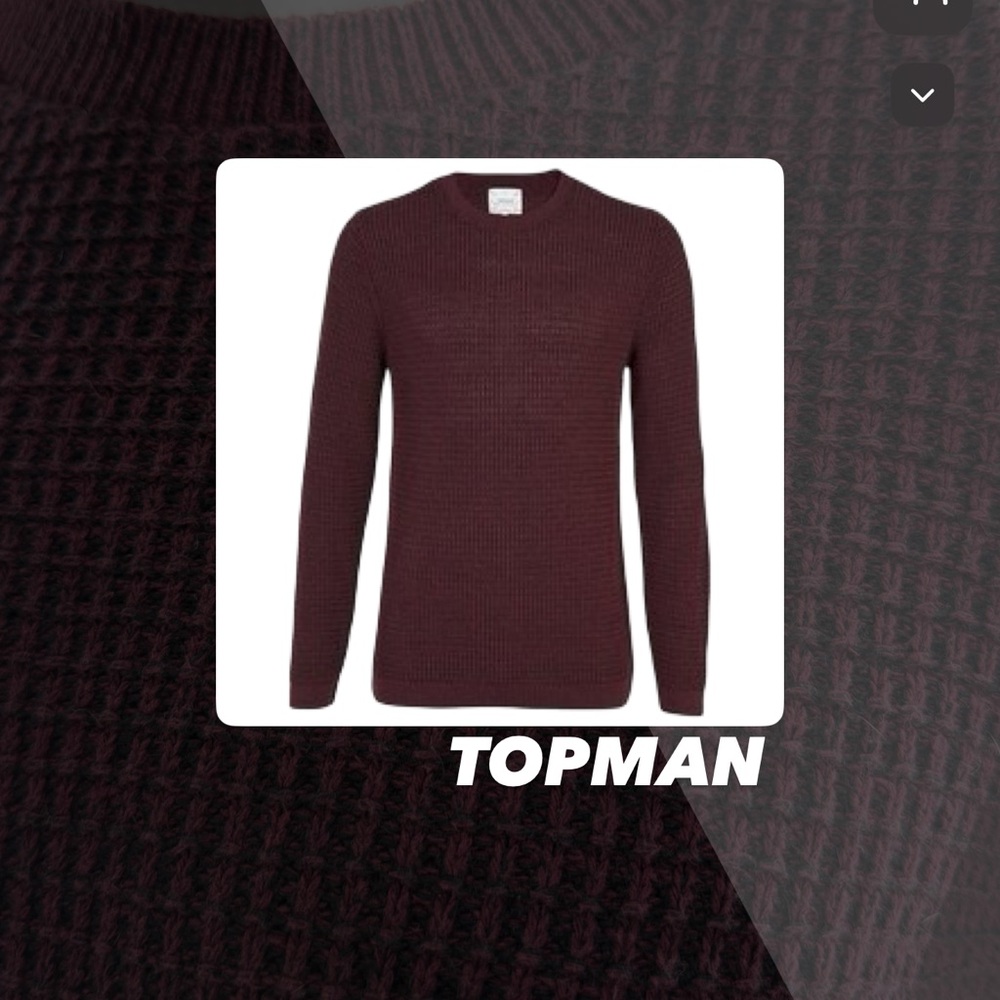 EUC Topman Textured Grid Knit Sweater